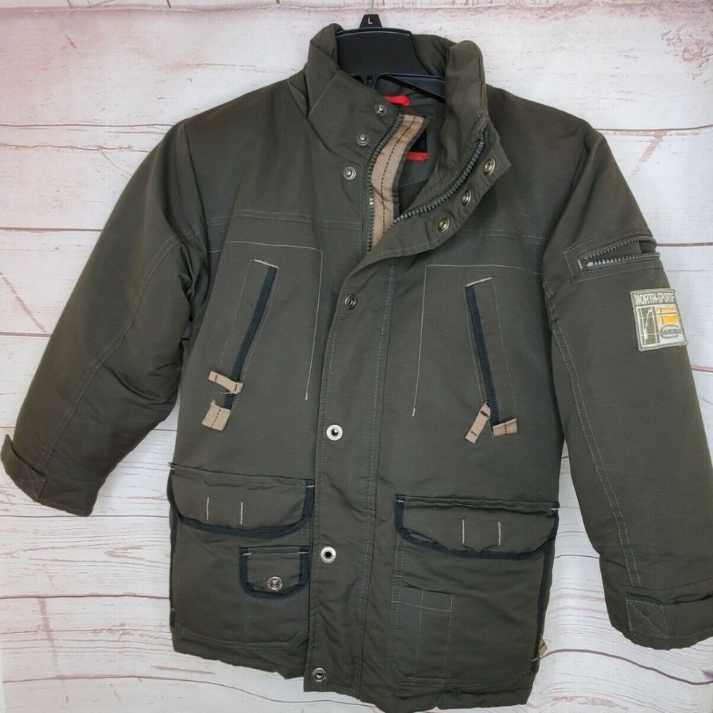 North Sportif Media Bay Boys Olive 11 Pocket Coat